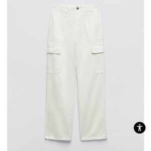 ZARA straight white cargo pants US size 6 UK 10 worn 2